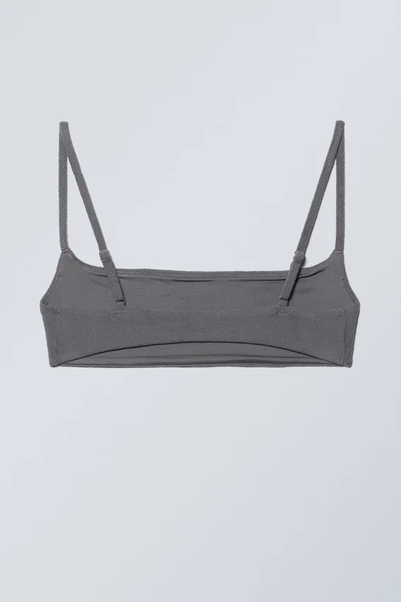 Towelling Scoop Neck Bikini Top – Dark Grey Towelling Scoop Neck Bikini Top – Dark Grey