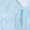 Transparent Frilled V-Neck Blouse – Light Blue Transparent Frilled V-Neck Blouse – Light Blue