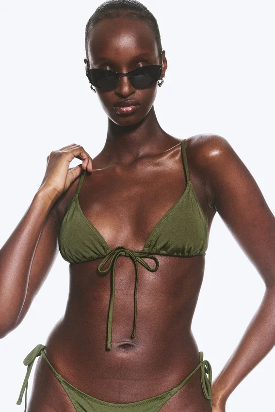 Triangle Bikini Top – Dark Green – Shimmer Triangle Bikini Top – Dark Green – Shimmer