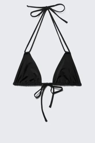 Triangle Halter Bikini Top – Black