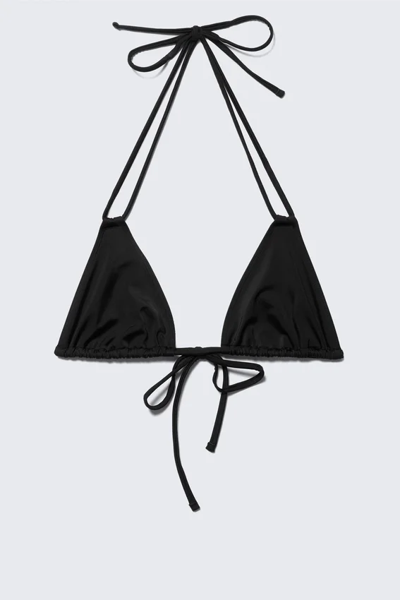 Triangle Halter Bikini Top – Black Triangle Halter Bikini Top – Black