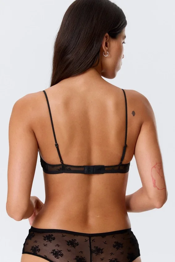 Triangle Lace Bra – Black Triangle Lace Bra – Black