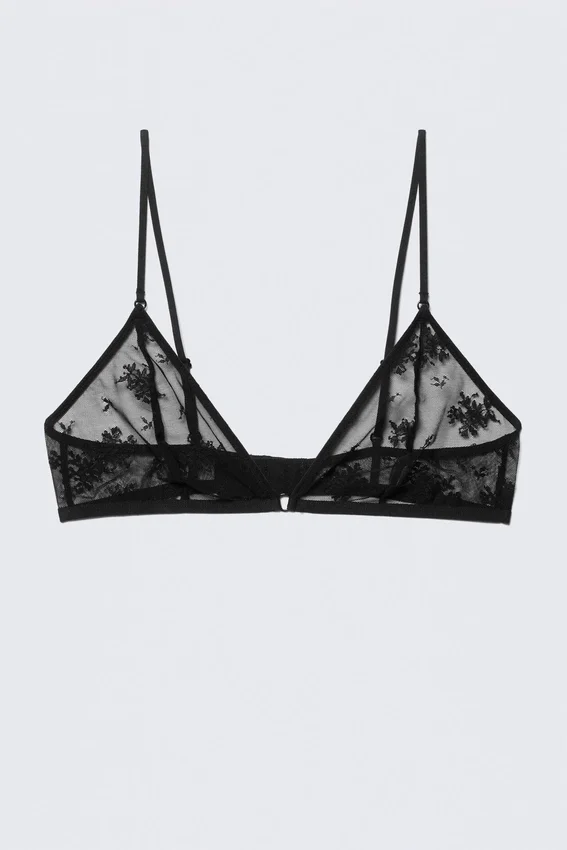 Triangle Lace Bra – Black Triangle Lace Bra – Black