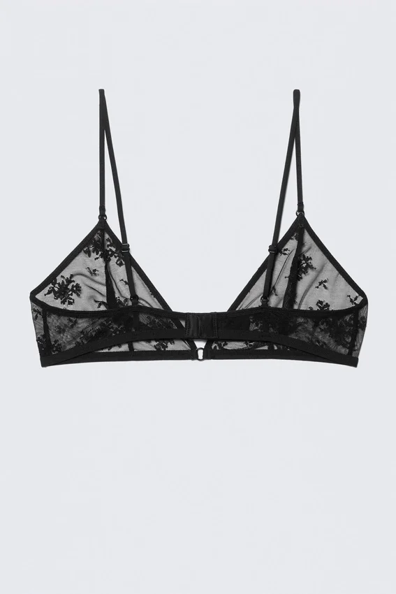Triangle Lace Bra – Black Triangle Lace Bra – Black