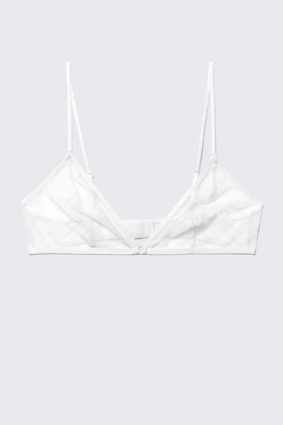 Triangle Lace Bra – White Lace Triangle Lace Bra – White Lace