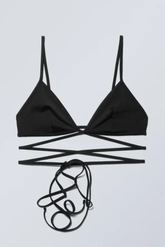 Triangle Wrap-Around Bikini Top – Black