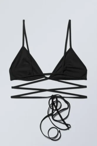 Triangle Wrap-Around Bikini Top – Black