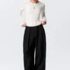 Triple-Layered Long-Sleeved Cotton Top – White Triple-Layered Long-Sleeved Cotton Top – White