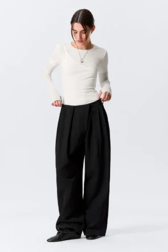 Triple-Layered Long-Sleeved Cotton Top – White Triple-Layered Long-Sleeved Cotton Top – White