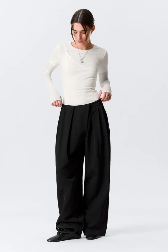 Triple-Layered Long-Sleeved Cotton Top – White Triple-Layered Long-Sleeved Cotton Top – White