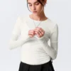 Triple-Layered Long-Sleeved Cotton Top – White Triple-Layered Long-Sleeved Cotton Top – White
