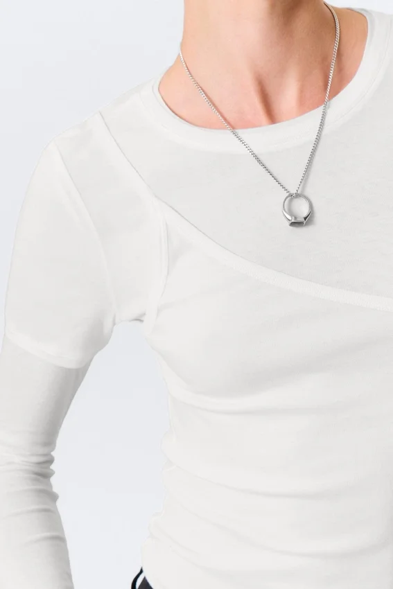 Triple-Layered Long-Sleeved Cotton Top – White Triple-Layered Long-Sleeved Cotton Top – White