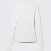 Triple-Layered Long-Sleeved Cotton Top – White Triple-Layered Long-Sleeved Cotton Top – White