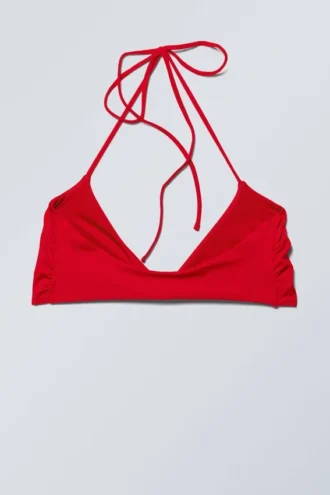Turn Halter Bikini Top – Bright Red
