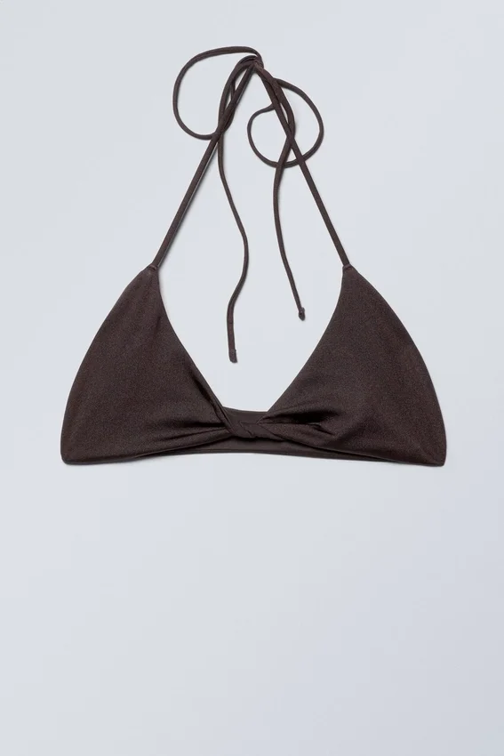 Turn Halter Bikini Top – Dark Brown Turn Halter Bikini Top – Dark Brown