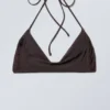 Turn Halter Bikini Top – Dark Brown Turn Halter Bikini Top – Dark Brown