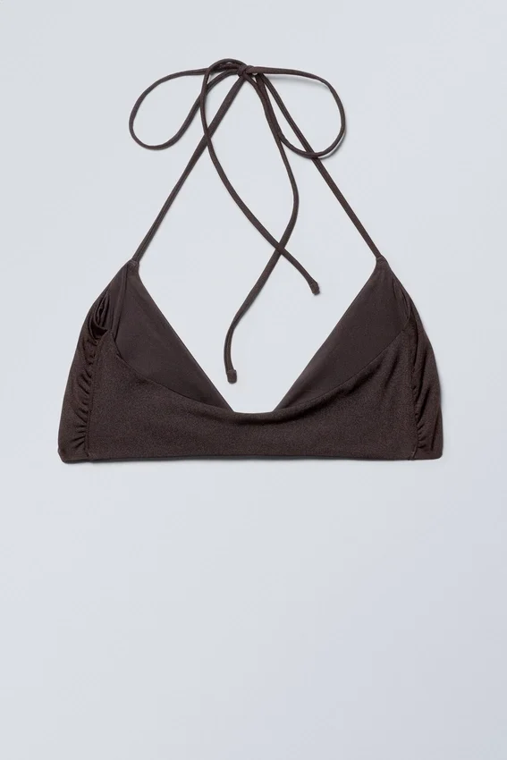Turn Halter Bikini Top – Dark Brown Turn Halter Bikini Top – Dark Brown