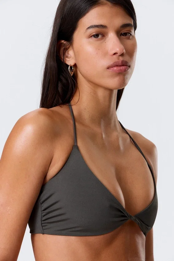 Turn Halter Bikini Top – Dark Grey Turn Halter Bikini Top – Dark Grey