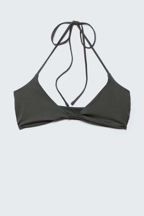 Turn Halter Bikini Top – Dark Grey Turn Halter Bikini Top – Dark Grey