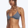 Turn Halter Bikini Top – Dusty Blue – Shimmer Turn Halter Bikini Top – Dusty Blue – Shimmer