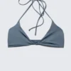 Turn Halter Bikini Top – Dusty Blue – Shimmer Turn Halter Bikini Top – Dusty Blue – Shimmer