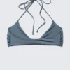 Turn Halter Bikini Top – Dusty Blue – Shimmer Turn Halter Bikini Top – Dusty Blue – Shimmer