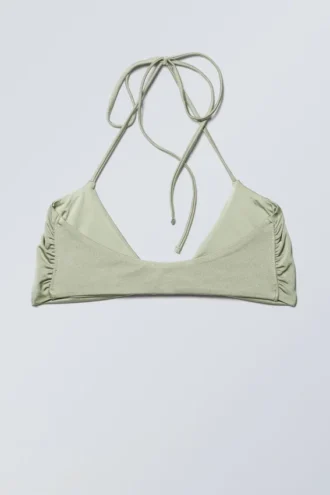 Turn Halter Bikini Top – Light Dusty Khaki