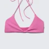 Turn Halter Bikini Top – Pink