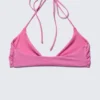 Turn Halter Bikini Top – Pink