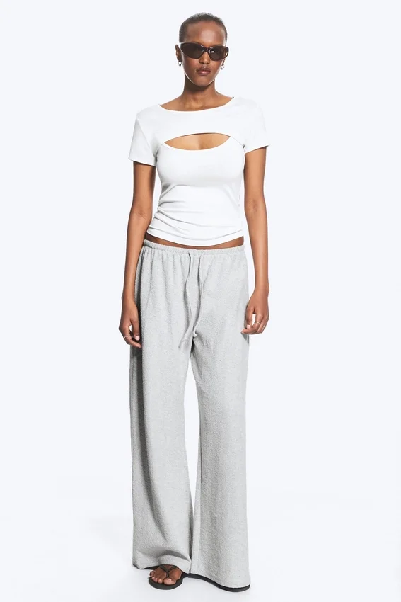Turned Terry Trousers – Light Dusty Grey Melange Turned Terry Trousers – Light Dusty Grey Melange