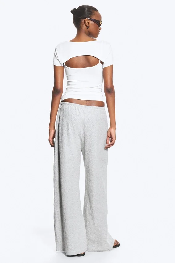 Turned Terry Trousers – Light Dusty Grey Melange Turned Terry Trousers – Light Dusty Grey Melange