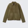 Two-Way Zip Oxford Jacket – Dark Khaki Green Two-Way Zip Oxford Jacket – Dark Khaki Green
