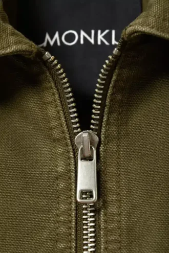 Two-Way Zip Oxford Jacket – Dark Khaki Green