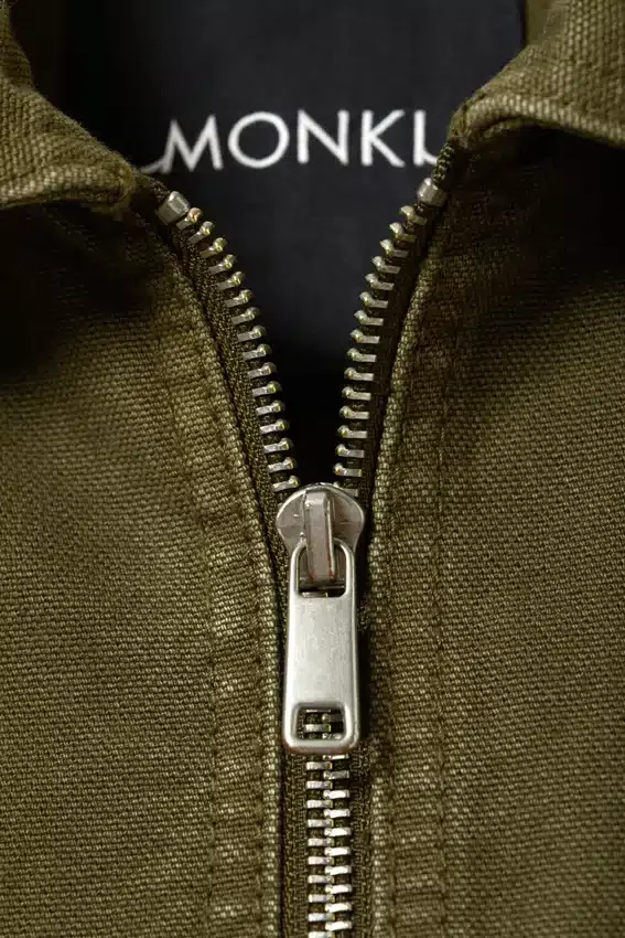 Two-Way Zip Oxford Jacket – Dark Khaki Green Two-Way Zip Oxford Jacket – Dark Khaki Green