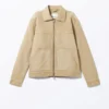 Two-Way Zip Oxford Jacket – Dusty Beige Two-Way Zip Oxford Jacket – Dusty Beige