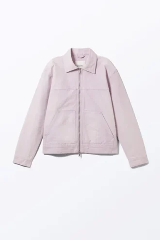 Two-Way Zip Oxford Jacket – Light Dusty Purple