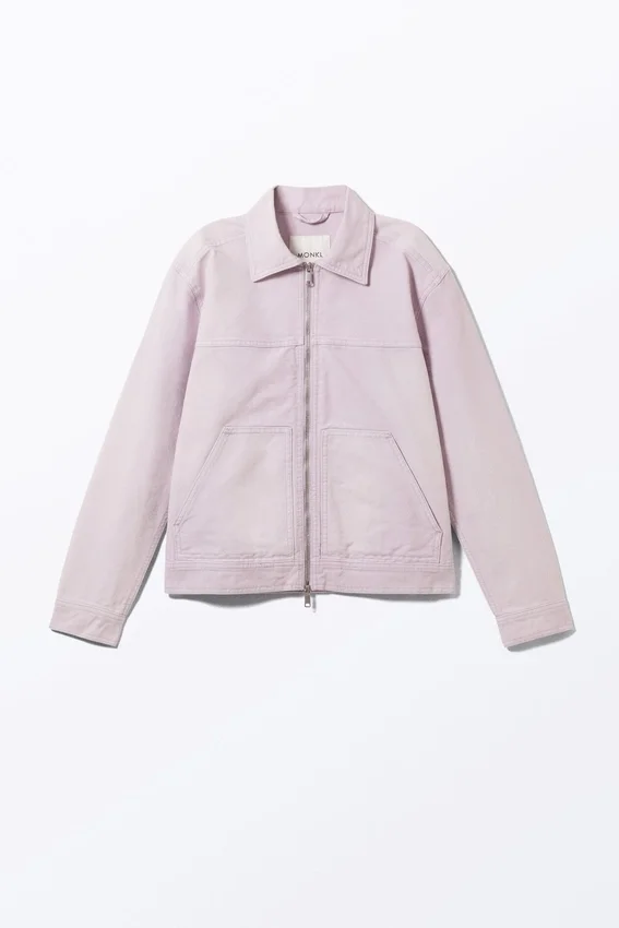 Two-Way Zip Oxford Jacket – Light Dusty Purple Two-Way Zip Oxford Jacket – Light Dusty Purple