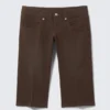 Ultra Low Rise Capri Trousers – Dark Brown Ultra Low Rise Capri Trousers – Dark Brown