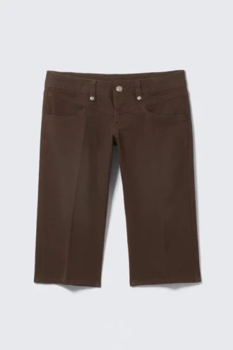 Ultra Low Rise Capri Trousers – Dark Brown