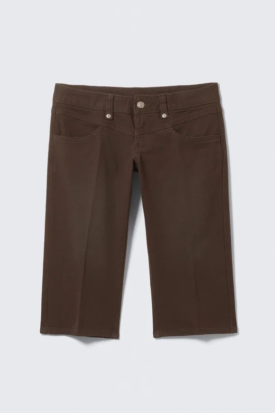 Ultra Low Rise Capri Trousers – Dark Brown Ultra Low Rise Capri Trousers – Dark Brown