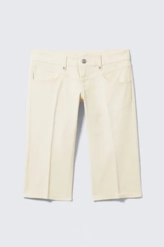 Ultra Low Rise Capri Trousers – Dusty White