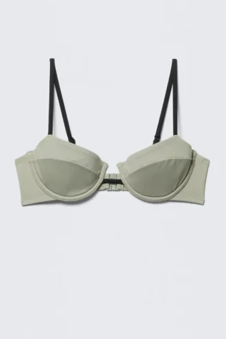 Underwired Padded Bikini Top – Light Khaki Green
