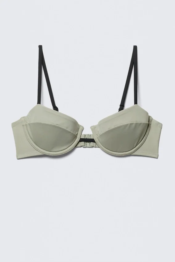 Underwired Padded Bikini Top – Light Khaki Green Underwired Padded Bikini Top – Light Khaki Green