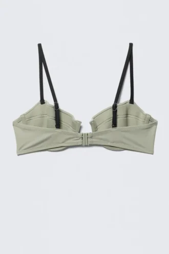 Underwired Padded Bikini Top – Light Khaki Green