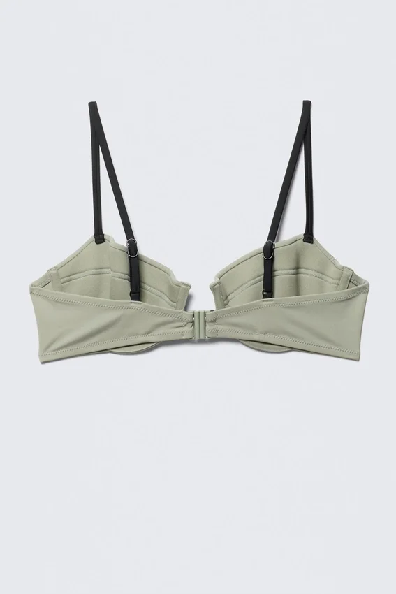 Underwired Padded Bikini Top – Light Khaki Green Underwired Padded Bikini Top – Light Khaki Green