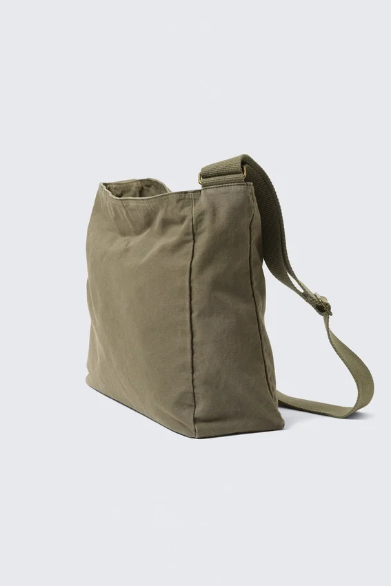 Unisex Canvas Shoulder Bag – Khaki Green Unisex Canvas Shoulder Bag – Khaki Green