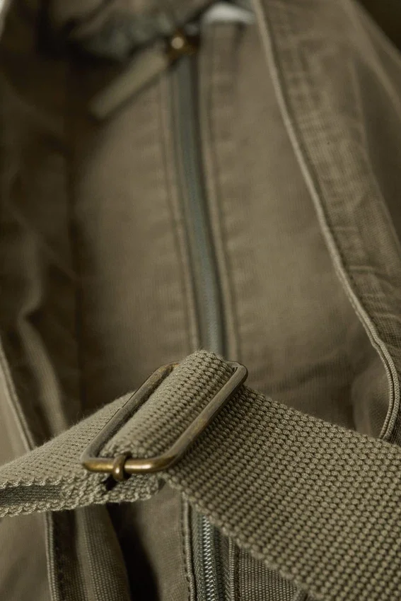 Unisex Canvas Shoulder Bag – Khaki Green Unisex Canvas Shoulder Bag – Khaki Green