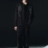 Uno Loose Embroidered Suit Trousers – Embroidered Black Uno Loose Embroidered Suit Trousers – Embroidered Black
