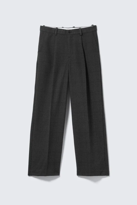 Uno Loose Heavyweight Suit Trousers – Checked Black Uno Loose Heavyweight Suit Trousers – Checked Black