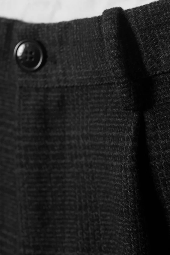 Uno Loose Heavyweight Suit Trousers – Checked Black Uno Loose Heavyweight Suit Trousers – Checked Black
